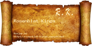 Rosenblat Kinga névjegykártya